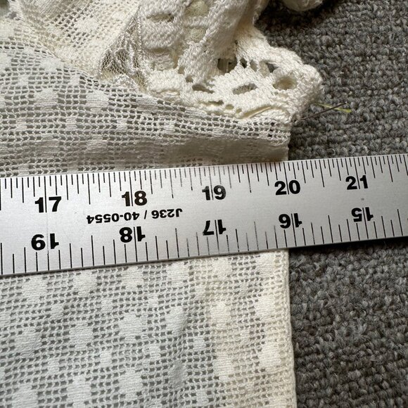 NAF NAF NWT White Crochet Cotton Blend Sheer T-Shirt Top French 42 / US 10 / Med - Picture 3 of 7